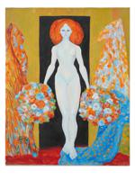 SURREAL NUDE FEMALE OIL PAINTING AFTER LEONOR FINI