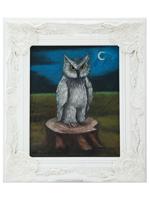 GERTRUDE ABERCROMBIE OWL AND MOON OIL PAINTING
