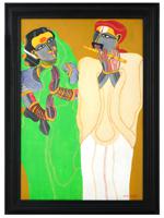 THOTA VAIKUNTAM INDIAN ACRYLIC ON CANVAS PAINTING