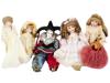 COLLECTION OF VINTAGE PORCELAIN DOLLS IN OUTFITS PIC-0