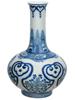 CHINESE HAND ENAMEL BLUE AND WHITE PORCELAIN VASE PIC-0