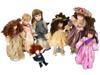 COLLECTION OF VINTAGE PORCELAIN DOLLS IN OUTFITS PIC-0