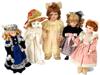 COLLECTION OF VINTAGE PORCELAIN DOLLS IN OUTFITS PIC-0