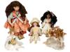 COLLECTION OF VINTAGE PORCELAIN DOLLS IN OUTFITS PIC-0