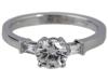 VINTAGE 18K WHITE GOLD DIAMONDS ENGAGEMENT RING PIC-1