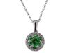 KALLATI 10K WHITE GOLD TSAVORITE DIAMOND NECKLACE PIC-1