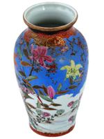 ANTIQUE JAPANESE MEIJI PERIOD COLORED PORCELAIN VASE