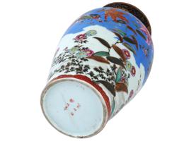 ANTIQUE JAPANESE MEIJI PERIOD COLORED PORCELAIN VASE