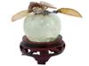 ANTIQUE CHINESE QING CARVED CRYSTAL APPLE PAPERWEIGHT PIC-1