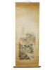 ANTIQUE CHINESE HANGING SCROLL LANDSCAPE PAINTING PIC-0