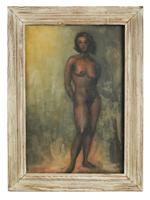 ATTR TO NORMAN LEWIS AFRO AMERICAN NUDE OIL PAINTING