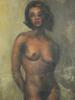 ATTR TO NORMAN LEWIS AFRO AMERICAN NUDE OIL PAINTING PIC-1