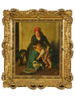 ATTR TO JAN HOREMANS FLEMISH SCHOOL OIL PAINTING