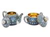 RUSSIAN SILVER GILT CLOISONNE ENAMEL TEA SET PIC-6