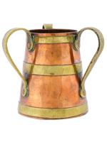 ANTIQUE RUSSIAN JUDAICA COPPER AND BRASS NETILAT CUP