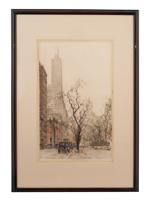 SIGNED ETCHING BY LUIGI KASIMIR FIFTH AVENUE 1927