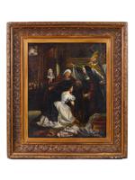 ANTIQUE ITALIAN RELIGIOUS OIL PAINTING BY MANZONE