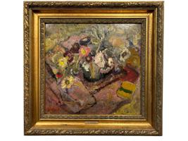 DAVID BURLIUK RUSSIAN STILL LIFE OIL PAINTING