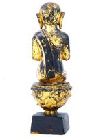 RARE GILDED WOOD STATUE OF SHAN BUDDHA WORSHIPPER