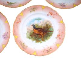 ANTIQUE SET OF PORCELAIN PLATES WITH GAME BIRDS