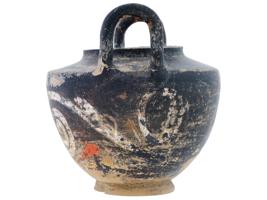 ANCIENT BLACK CERAMIC VESSEL OF ARCHAIC GREECE