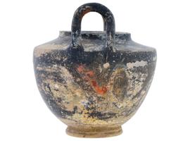 ANCIENT BLACK CERAMIC VESSEL OF ARCHAIC GREECE