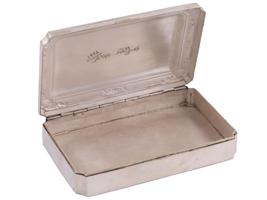 KING FAROUK OF EGYPT SILVER BOX BY TETARD PARIS