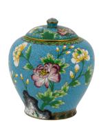 CHINESE COVERED CLOISONNE CHISEL ENAMEL GINGER JAR