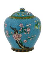 CHINESE COVERED CLOISONNE CHISEL ENAMEL GINGER JAR