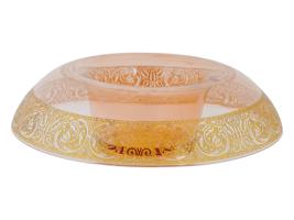 VINTAGE MOSER GLASS CONSOLE ETCHED DESIGN BOWL