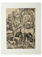 1501 GERMAN ENGRAVING SAINT EUSTACE BY ALBRECHT DURER