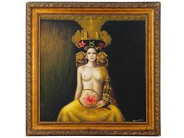 SIGNED CONTEMPORARY ASIAN SURREAL OIL PAINTING