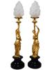 ANTIQUE FRENCH GILT BRONZE LAMPS BY AUGUSTE MOREAU PIC-2