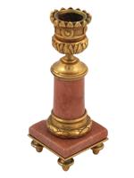 ANTIQUE FRENCH GILT BRONZE MARBLE CANDLE HOLDER