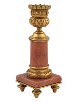 ANTIQUE FRENCH GILT BRONZE MARBLE CANDLE HOLDER