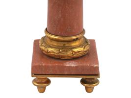 ANTIQUE FRENCH GILT BRONZE MARBLE CANDLE HOLDER