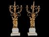 ANTIQUE 18TH C FRENCH ORMOLU AND MARBLE CANDELABRA PIC-2