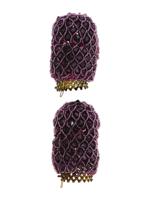 PAIR OF BEADED DESIGN AMETHYST STONE LAMP SHADES