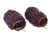 PAIR OF BEADED DESIGN AMETHYST STONE LAMP SHADES PIC-0