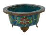 ANTIQUE CHINESE QING CLOISONNE ENAMEL FLOWER POT PIC-0