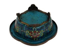 ANTIQUE CHINESE QING CLOISONNE ENAMEL FLOWER POT