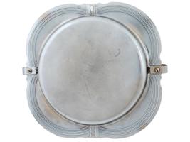 ART DECO CHROME AND BAKELITE HANDLED SERVING TRAYS