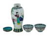 LOT CHINESE HAND ENAMEL PORCELAIN VASE CUPS MARKED PIC-0