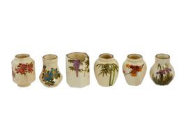 MINIATURE JAPANESE MEIJI SATSUMA PORCELAIN VASES SET