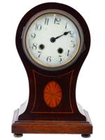 ANTIQUE ENGLISH EDWARDIAN BALLOON MANTEL CLOCK