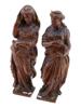 ANTIQUE BAROQUE FRENCH SCHOOL CARVED WOOD FIGURINES PIC-1