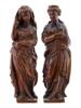 ANTIQUE BAROQUE FRENCH SCHOOL CARVED WOOD FIGURINES PIC-0