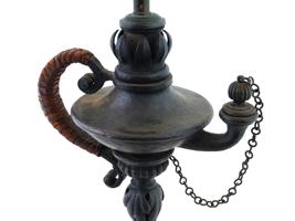 ANTIQUE WROUGHT IRON TABLE LAMP BY JOSE THENEE