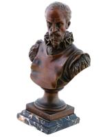 EMILE PINEDO ANTIQUE BRONZE BUST OF AMBROISE PARE