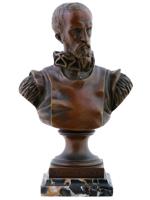 EMILE PINEDO ANTIQUE BRONZE BUST OF AMBROISE PARE